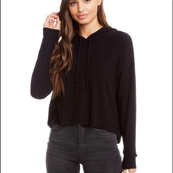Brand new Chaser cropped hoodie in all black - Picture 2 of 9